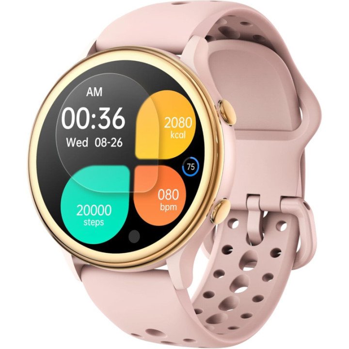 Relojes inteligentes para mujer - rastreador de actividad física con monitor de frecuencia cardíaca y SpO2 — Color: Rosa