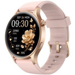 Reloj inteligente para mujer - rastreador de fitness AMOLED de acero inoxidable de 1.32 pulgadas