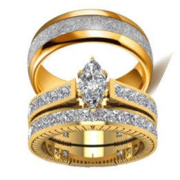 DOS ANILLOS Para Él y Ella - Juego de anillos de boda para parejas - anillos para mujer